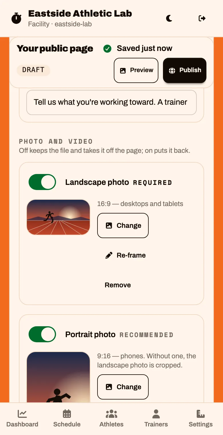 The landscape photo in place, with the portrait photo below it