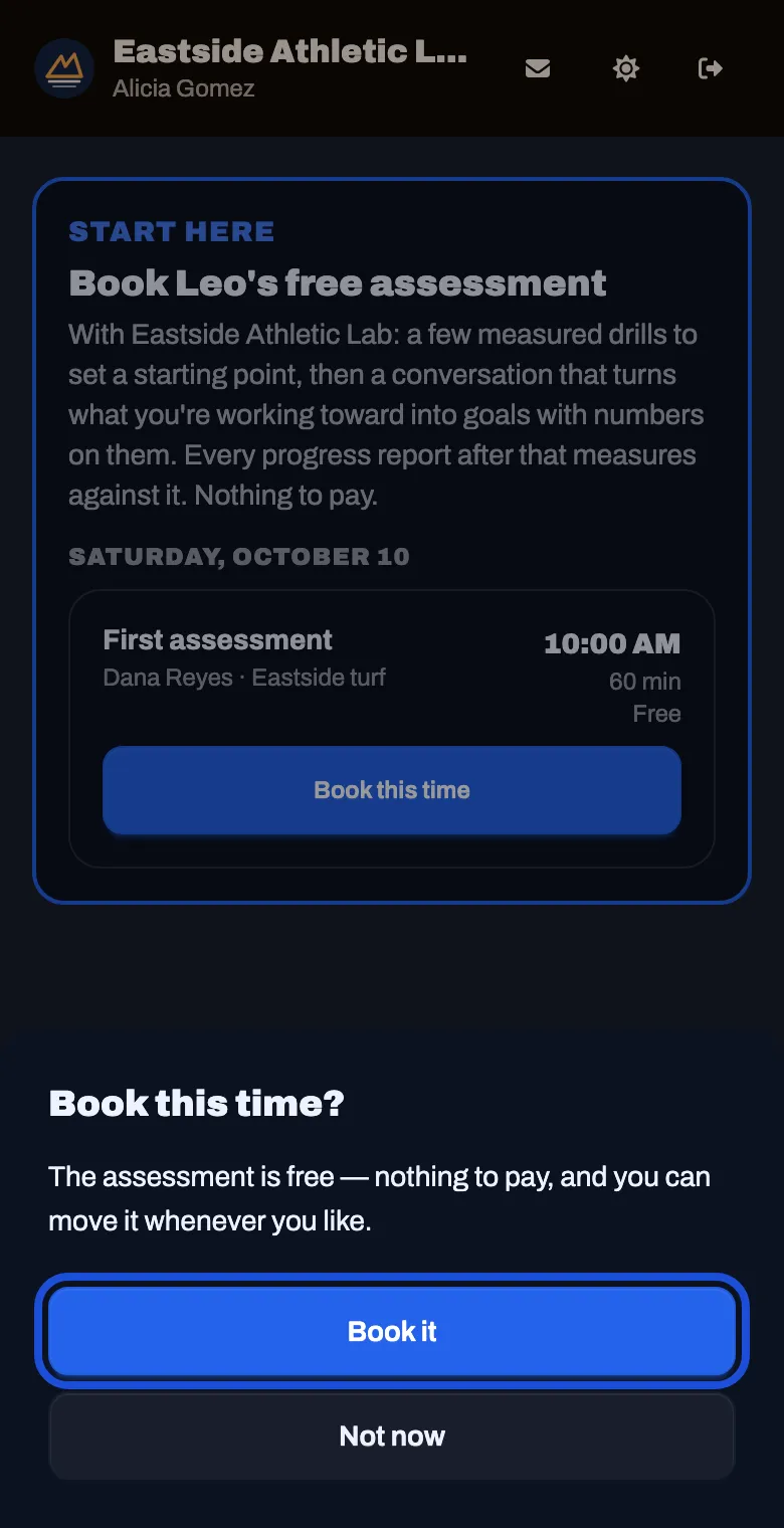 A Book this time question with a Book it button