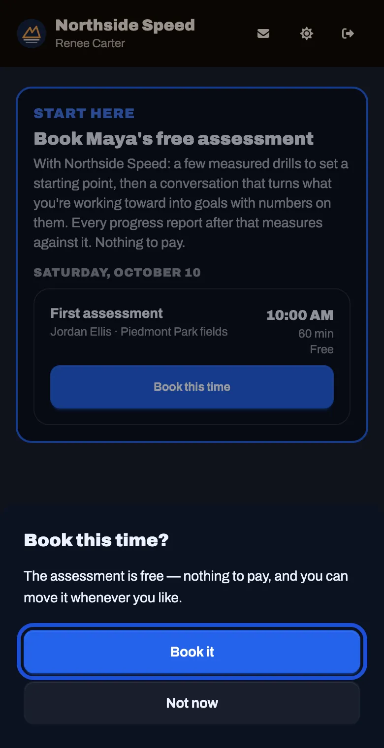 A Book this time question with a Book it button