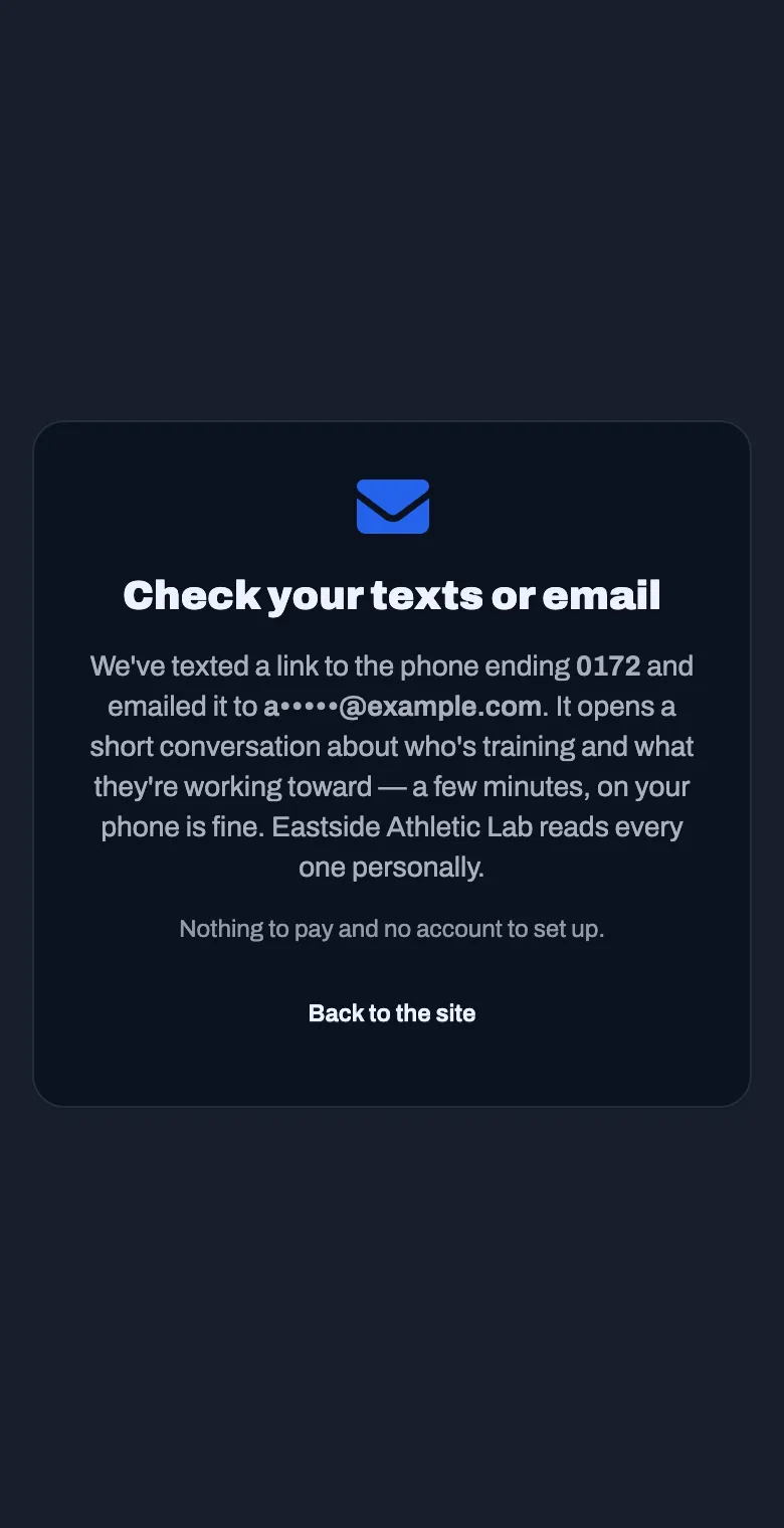A Check your texts or email message