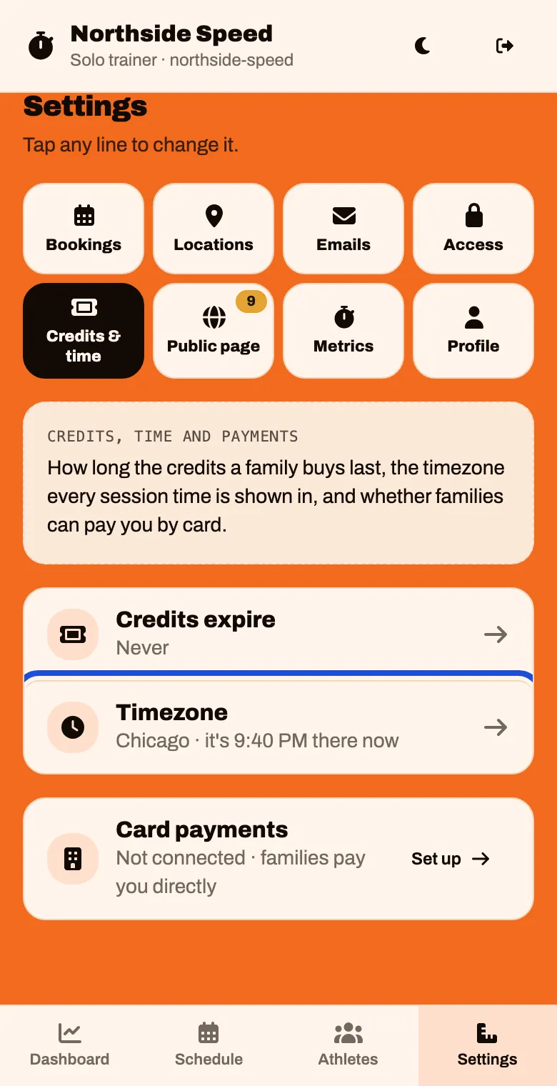 The Timezone line, showing Chicago and the time there now